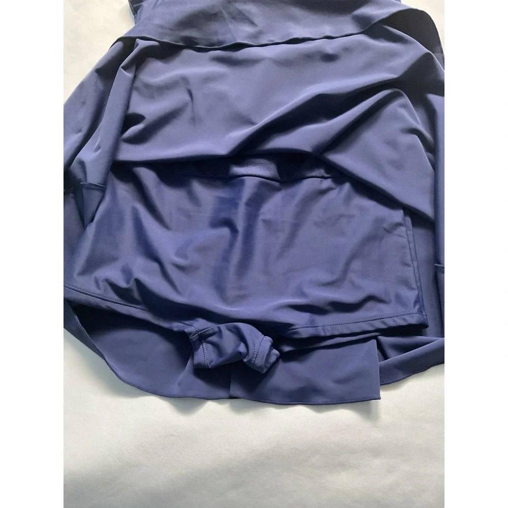 SHEKINI  Women's  One Piece Skirt  Swimsuit Swimdress‎ Size Small Deep Blue